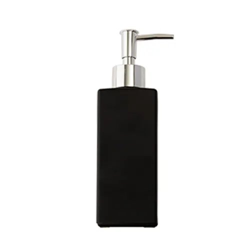 Dispenser Sabonete Liquido 320 ml Black Vidro e Plástico PP 5,6 cm x 5,6 cm x 19,4 cm — imagem 2