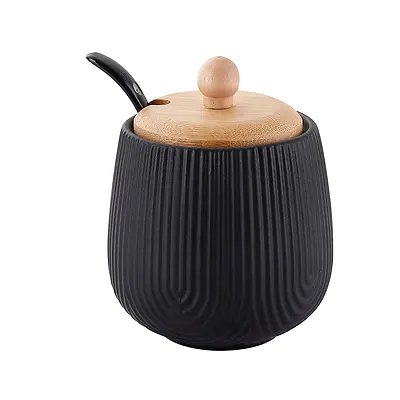 Açucareiro com Colher Oásis Preto 300ml — imagem 2