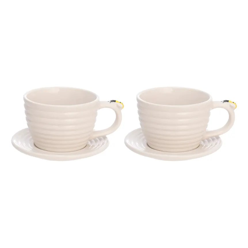 Xícara de Chá com Pires Porcelana Bee 230ml 2 Peças — imagem 4