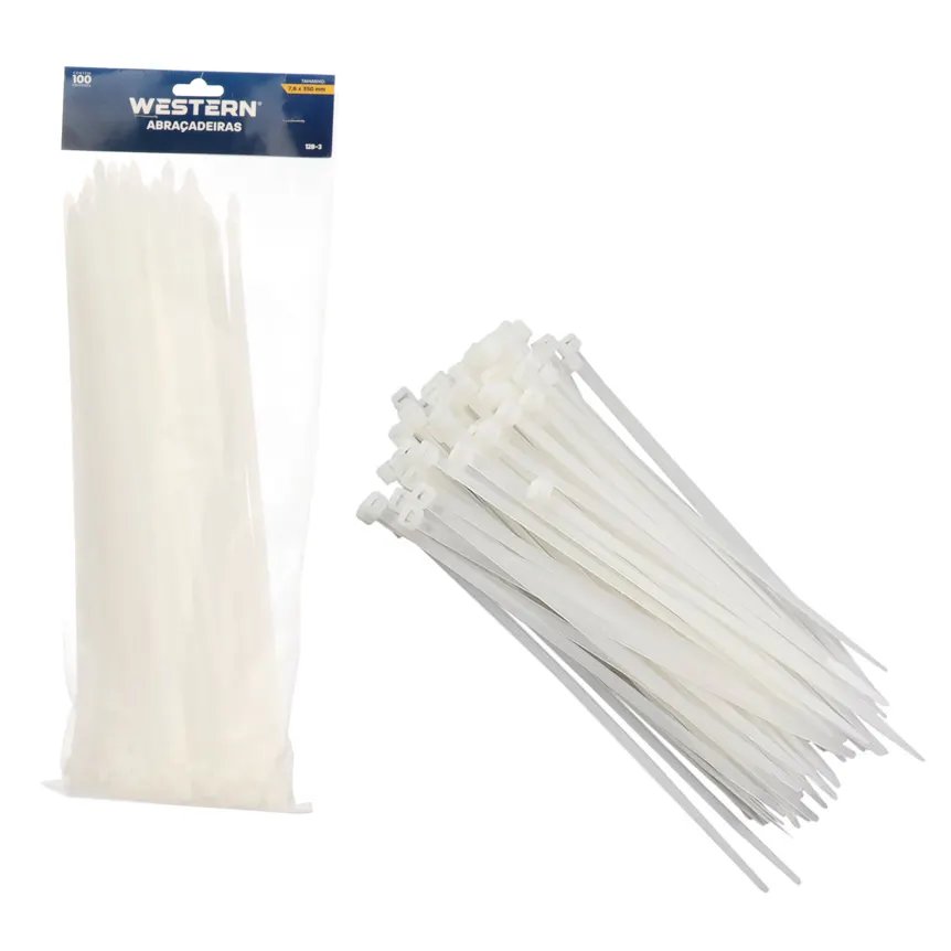 Jogo com 100 Abraçadeiras Branco 7,6x350mm — imagem 2