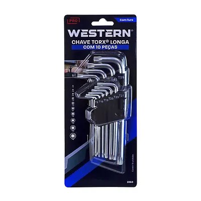 Chave Torx Longa com Furo 10 Peças — imagem 2