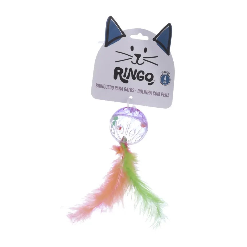 Brinquedo para Gato Bola Pena 4cm — imagem 2