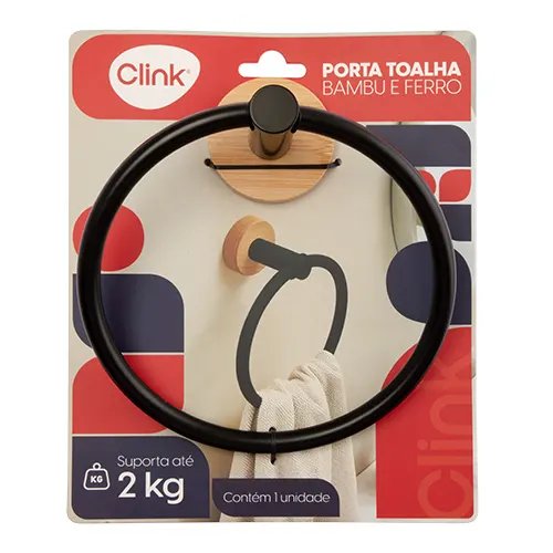 Porta Toalha Bambu e Ferro 15,5 cm x 7 cm x 17,5 cm — imagem 2