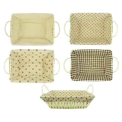Cesto Pães Retangular Estampado Algodão Celulose 31 cm x 20 cm x 12,5 cm (1 un) — imagem 3