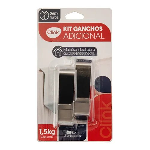 KIT 2 Ganchos INOX 7,6 cm x 4,7 cm x 2 cm — imagem 3