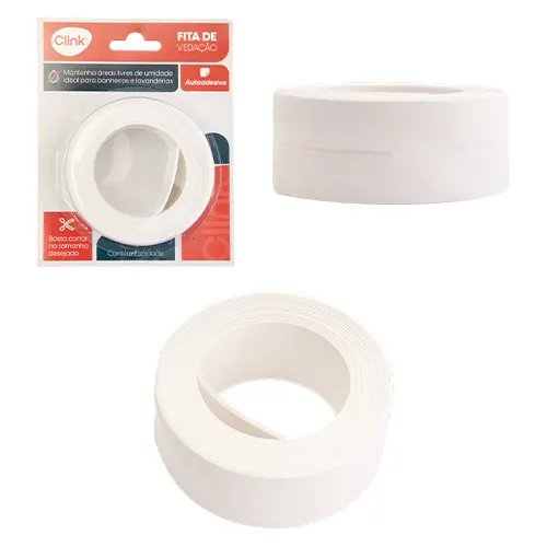 Fita Vedacão Autoadesiva Impermeavel Plástico PVC e Adesivo Acrílico 3,7 cm x 0,1 cm x 3,2 M — imagem 2