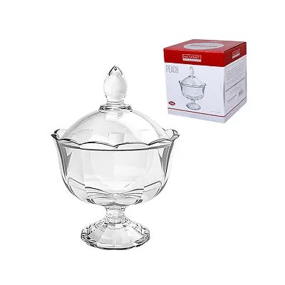 Potiche Decorativo Peac Vidro Transparente 17cm — imagem 2