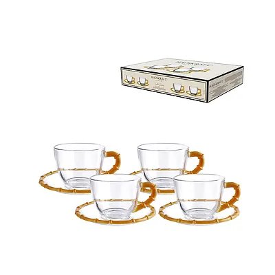 Xícara de Café Bambu Âmbar 100ml 4 Peças — imagem 2