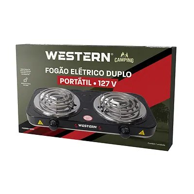 Fogão Elétrico Duplo Preto 127V — imagem 3