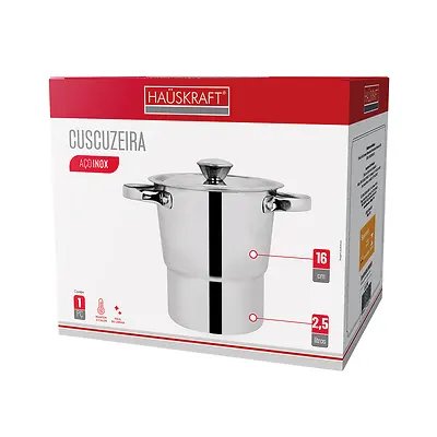 Cuscuzeira 16cm Inox 2,5L — imagem 2