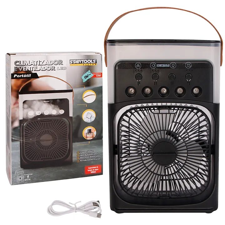 Mini Ar Condicionado Climatizador Umidificador Ventilador Portátil Usb Led — imagem 2
