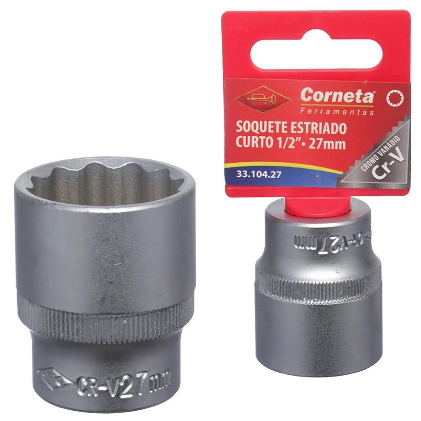 Soquete Estriado Curto 1/2 27mm — imagem 2