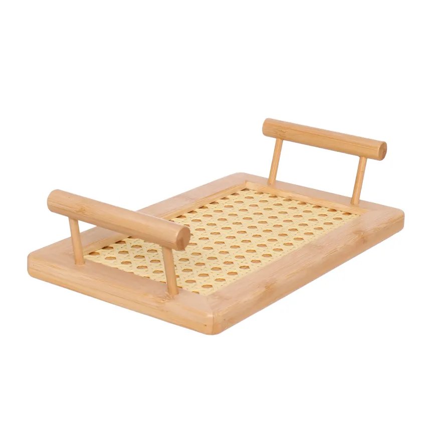 Bandeja Retangular Bambu Alça 25cm — imagem 4