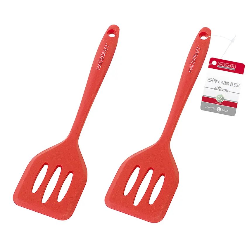 Espátula Vazada Silicone Vermelha 21,5cm — imagem 2