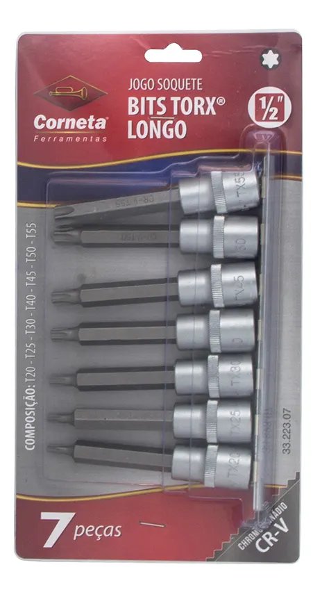 Soquete Bit Torx Longo Jogo 7 Peças — imagem 2