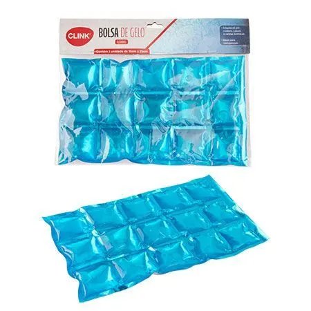 Gelo Artificial Flexivel Plástico e Gel 14,5 cm x 24,5 cm x 1 cm