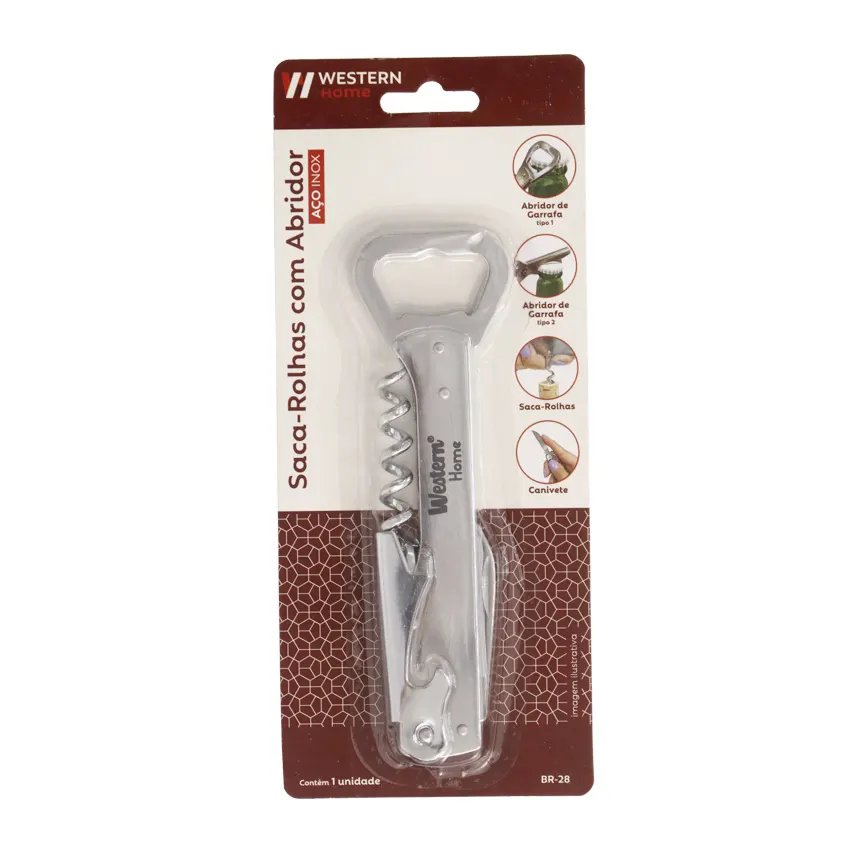 Saca-Rolhas Abridor Inox — imagem 2