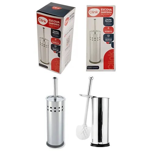 Escova Sanitaria com Base em Aço INOX 9,5 cm x 9,5 cm x 24,5 cm — imagem 2