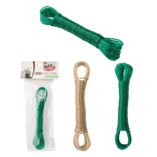 Corda Varal Plástico PVC e Fio de Aço 1000 cm x 0,25 cm x 0,25 cm — imagem 2