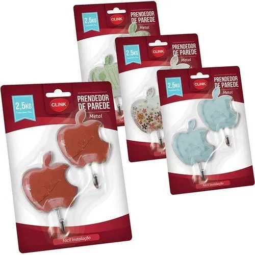 KIT 2 Ganchos Parede Maca Adesivo Metal 2,5 Kg 5,3 cm x 8,5 cm — imagem 3