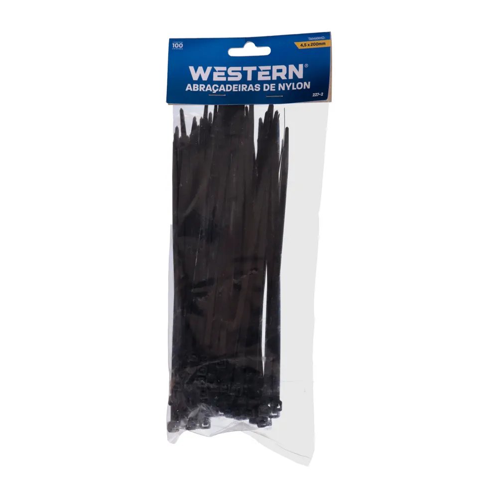 Jogo com 100 Abraçadeiras Preto 4,5x200mm — imagem 2