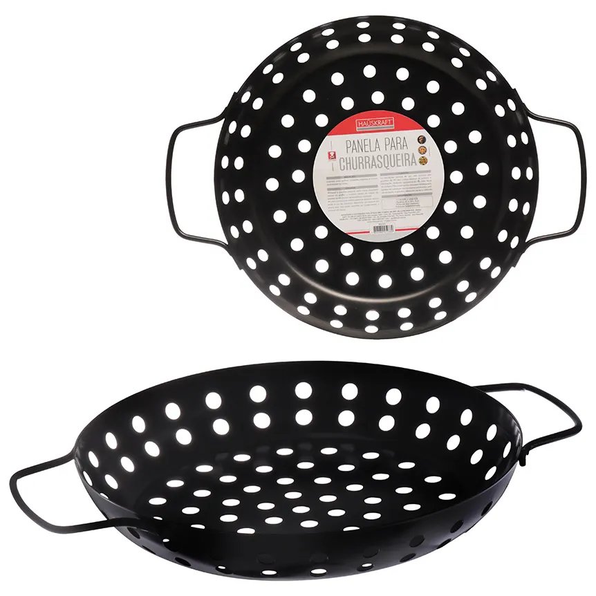 Grelha Churrasco Redonda Preta 31cm — imagem 2