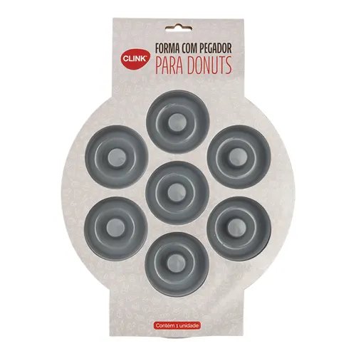 Forma Pegador Donut Redonda Silicone e Aço INOX 30,5 cm x 24,5 cm x 2 cm — imagem 3