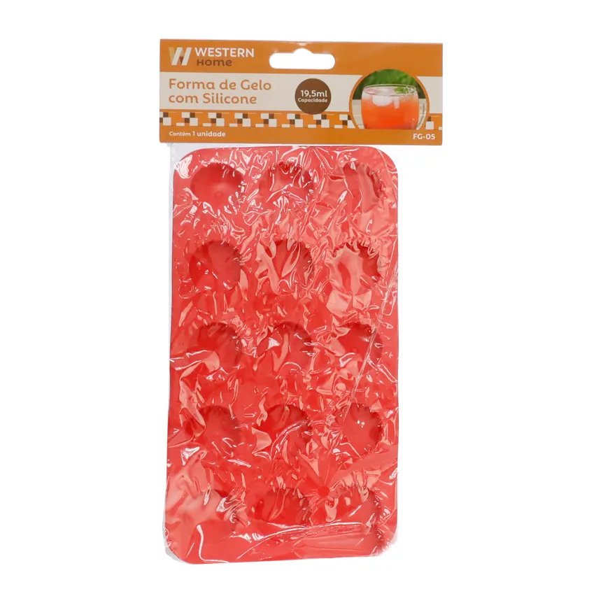 Forma de Gelo Redonda Silicone Vermelha 19,5cm — imagem 3
