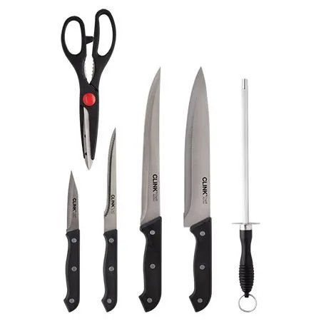 KIT Facas 7 Pçs Aço INOX e Plástico PP 33,5 cm x 3,8 cm x 1,3 cm — imagem 2