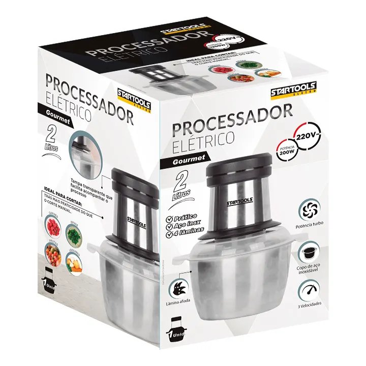Processador Elétrico Gourmet Inox 2 Velocidades 2L 220V — imagem 2