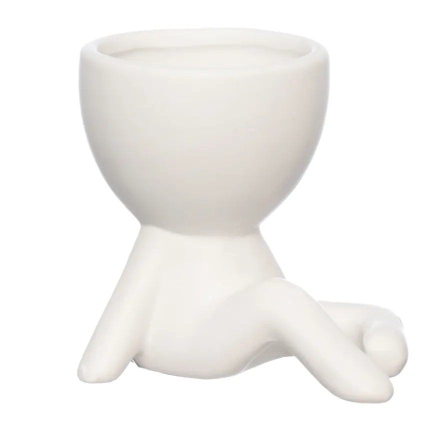 Vaso Bobina Sentado Branco 10cm — imagem 2