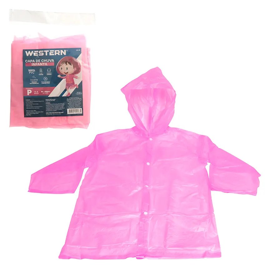 Capa de Chuva PVC Infantil Rosa — imagem 4
