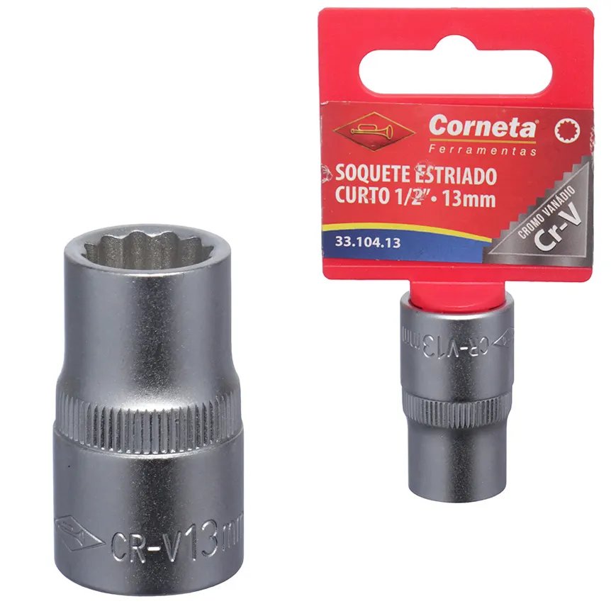 Soquete Estriado Curto 1/2 13mm — imagem 2