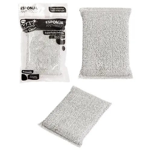 Esponja Anti-Risco Espuma e Poliéster 12 cm x 7 cm x 3 cm — imagem 2