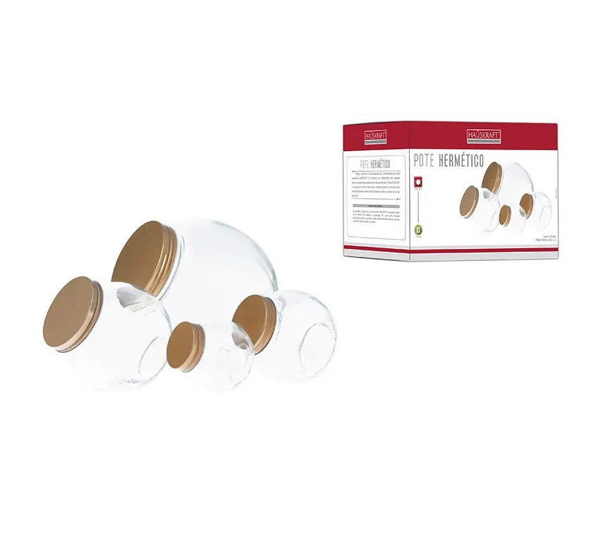 Pote Hermético Rosé Gold 4 Peças — imagem 2