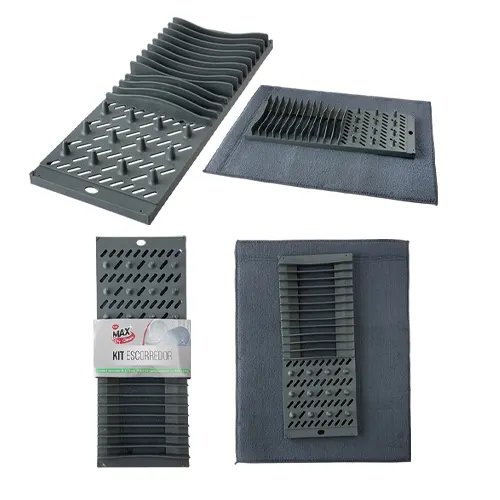 KIT 2 Pçs Escorredor Plástico Pp, Poliéster e Esponja 38 cm x 50 cm x 1 cm — imagem 2