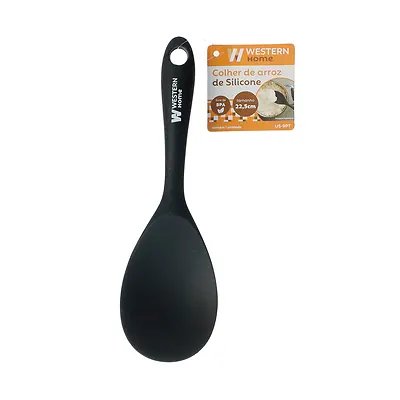 Colher para Arroz Silicone Preta 22,5cm — imagem 2