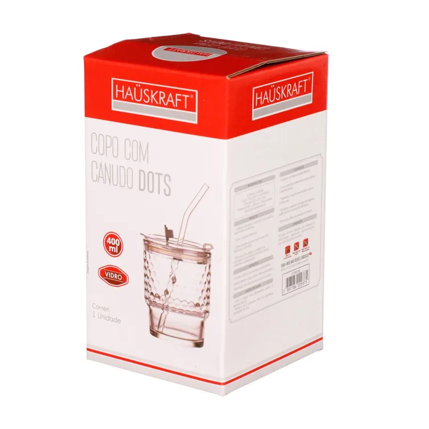 Copo para Drink Vidro com Canudo Dots 400ml — imagem 2