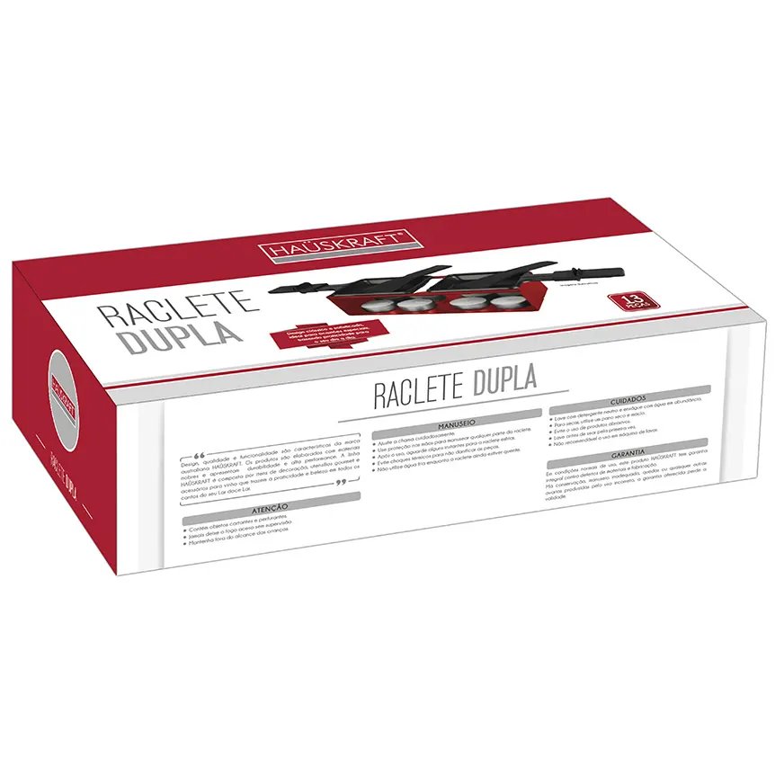 Raclete Dupla Vermelho 13 Peças — imagem 2