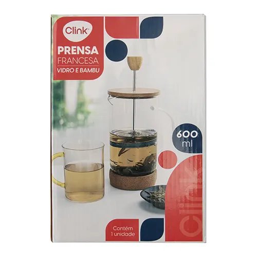 Prensa Francesa 600 ml Vidro, Bambu e Cortiça 9 cm x 8,5 cm x 20 cm — imagem 3