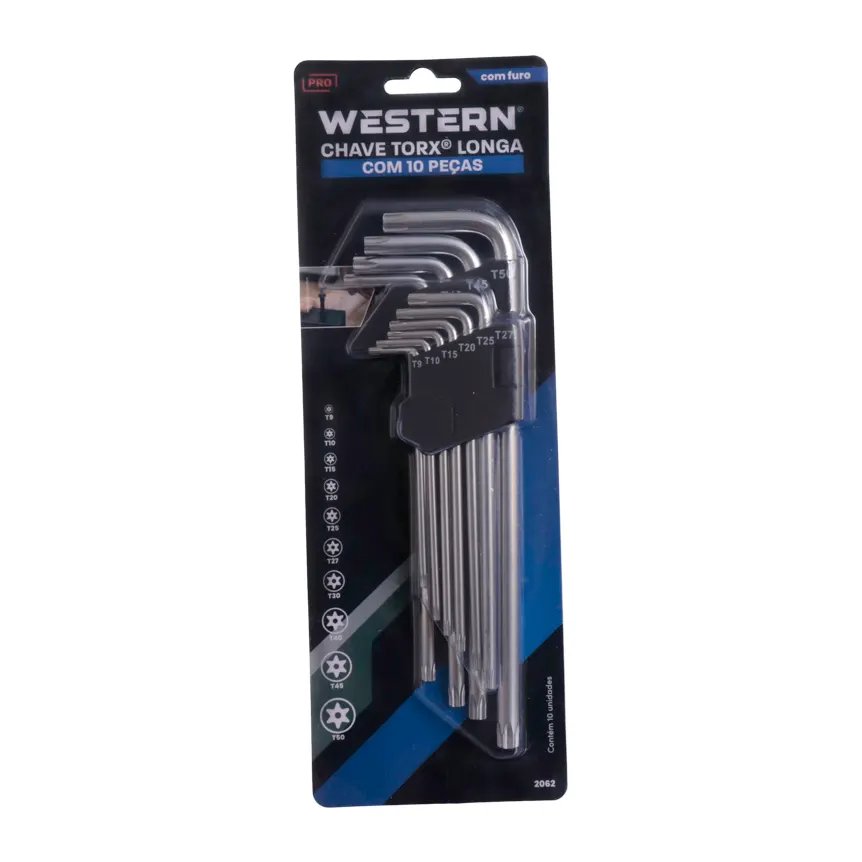 Chave Torx Extra Longa com Furo 10 Peças — imagem 2