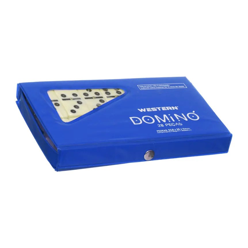 Jogo 28 Peças Domino Azul 7mm — imagem 3