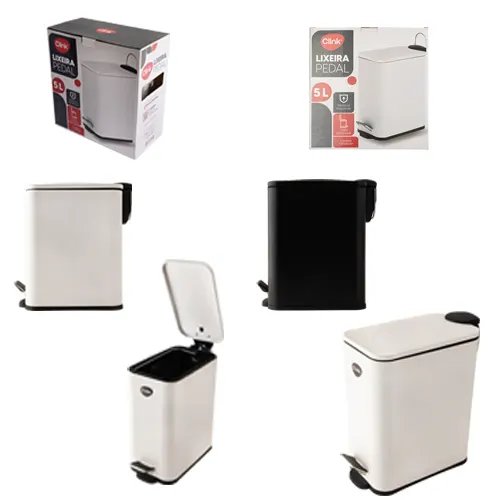 Lixeira Pedal 5 L Ferro e Plástico PP 22,5 cm x 14 cm x 29 cm — imagem 3