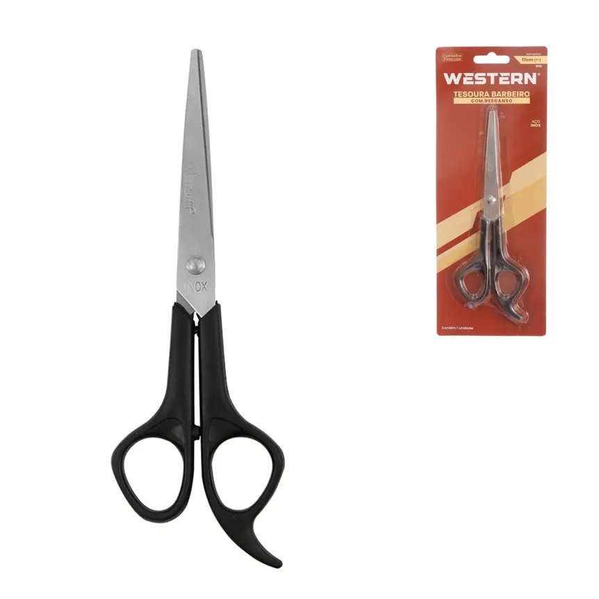Tesoura Barbeiro Desc Preta 7" — imagem 3