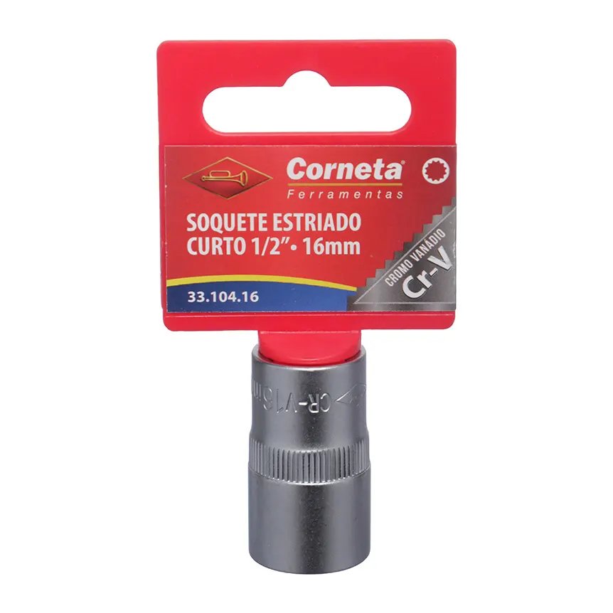 Soquete Estriado Curto 1/2 16mm — imagem 3