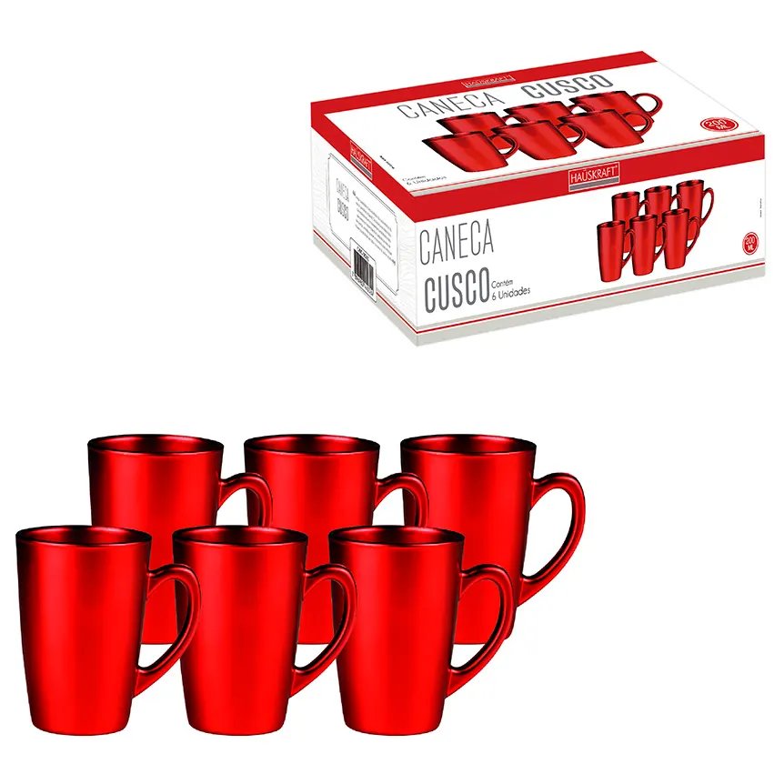 Caneca Cusco Vermelha 200ml 6 Peças — imagem 3