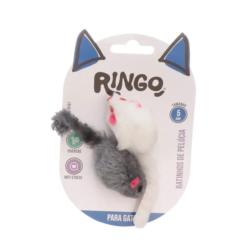 Brinquedo para Gato Rato Pelúcia 5cm 2 Peças — imagem 4