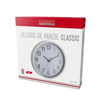 Relógio de Parede Clas Prata 25cm — imagem 3