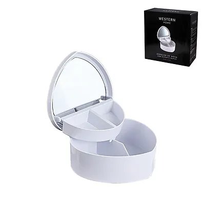 Espelho de Mesa com Suporte Duplo 13,5cm Branco — imagem 3