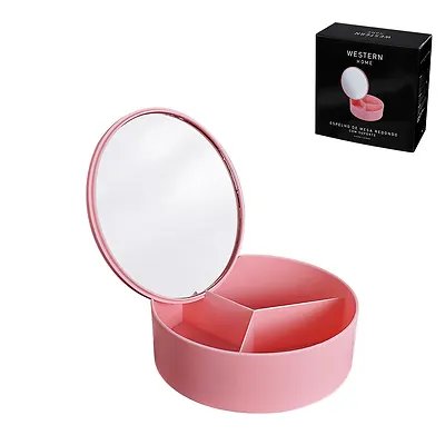 Espelho de Mesa Redondo com Suporte 13,5cm Rosa — imagem 2